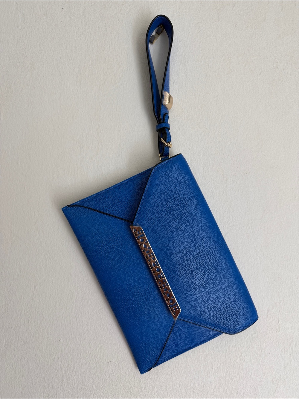 Stella & Dot Avalon Envelope Clutch Wristlet Cobalt Blue Gold